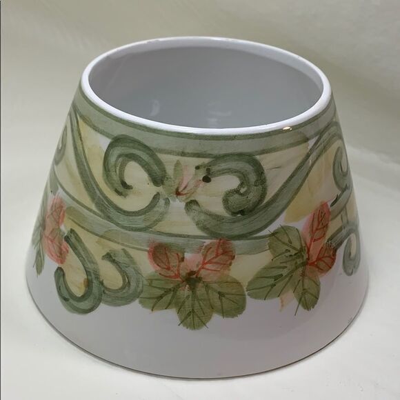 Set Of 2 Glass Candle Toppers Pink Green With Scroll Leaf Design Home Decoration - Picture 4 of 9